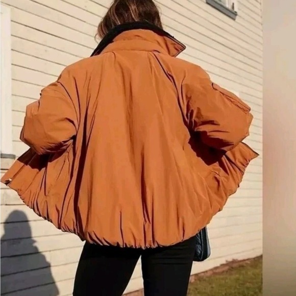 Women's Orange Bomber Jacket free people movement - Picture 3 of 11